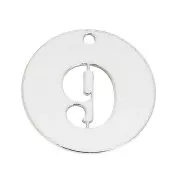 Dije redondo Cifra 9 - 12 mm de Plata Ley 925 espesor 0,4 mm x1